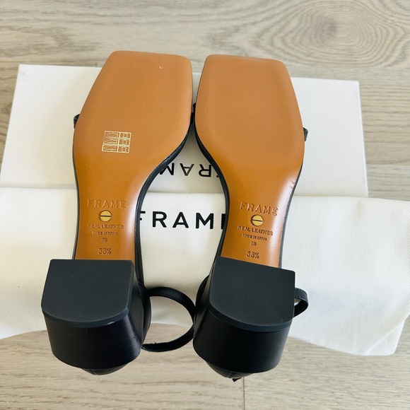 New with box frame black Le Summit square toe heels - Picture 3 of 8